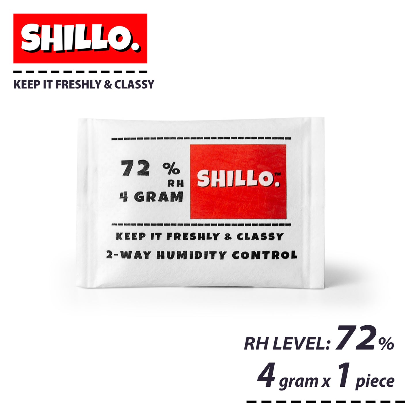 ซองบ่มสมุนไพร ควบคุมความชื้น [4 Gram 72% RH] Shillo 2-Way Humidity Pack Control ซองกันชื้น