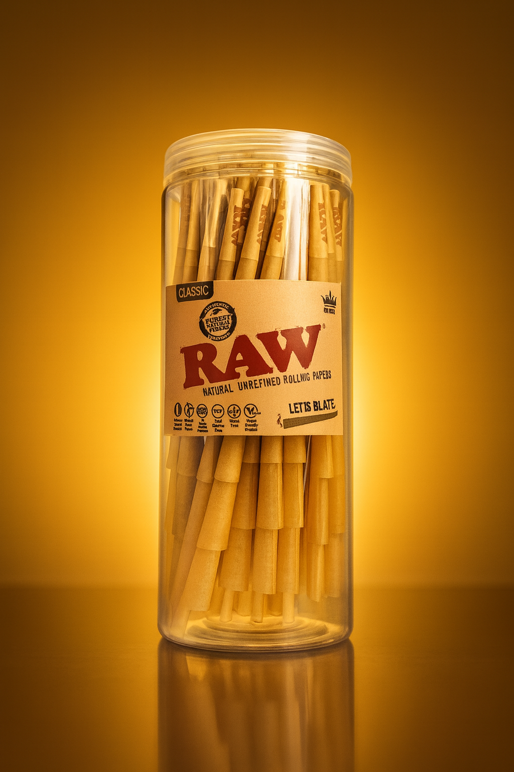 กระดาษโรลพันสำเร็จ RAW Mini 78MM Size 100 ชิ้น Natural Pre Rolled Cone